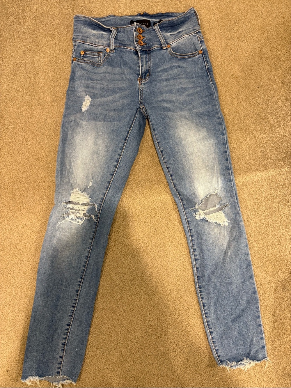 Kendall & Kylie Light Blue Distressed Skinny Jeans